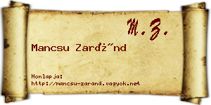 Mancsu Zaránd névjegykártya